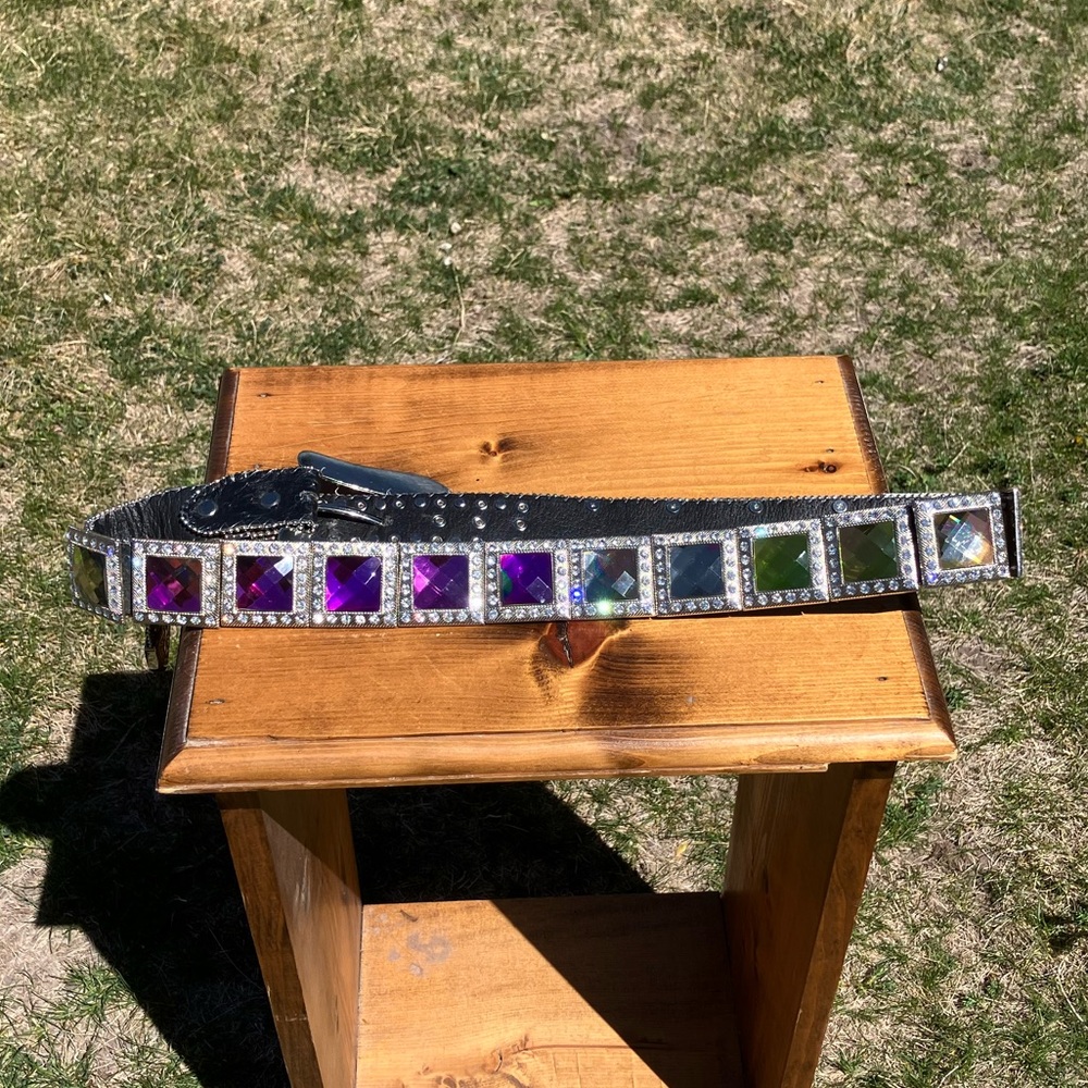 Blingy Multi-Color Square Crystal Belt